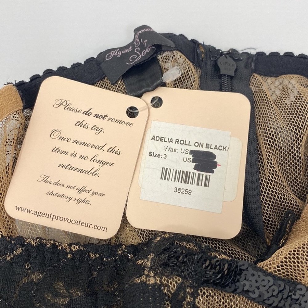 Agent Provocateur Adelia SOIREE Black Gold Roll-on Suspender NWT $990 - Picture 14 of 15